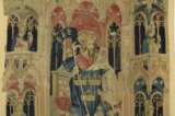 Chi tiết tác phẩm “Vua Arthur” (từ “Tấm thảm chín vị anh hùng”), khoảng năm 1400–1410, phong cách Hà Lan miền Nam. The Cloisters, Bảo tàng Nghệ thuật Metropolitan, Thành phố New York. (Ảnh: Tư liệu công cộng)