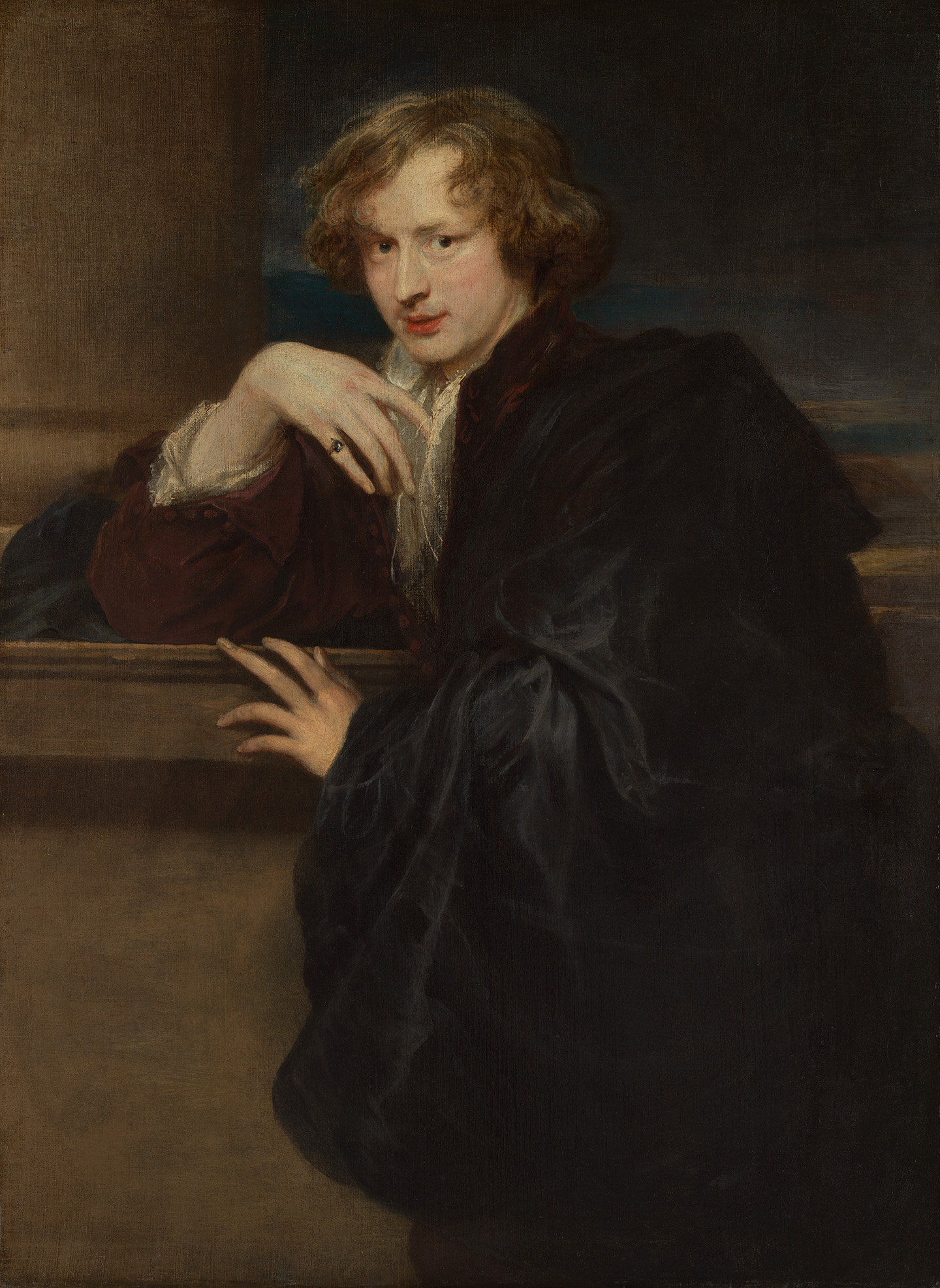 Bức chân dung tự họa của họa sỹ Anthony van Dyck, khoảng năm 1620 – 1621. Sơn dầu trên vải canvas; 47 ⅛ inches x 34 ⅝ inches (~120cm x 88cm). Bảo tàng Nghệ thuật Metropolitan, thành phố New York. (Ảnh: Tư liệu công cộng)