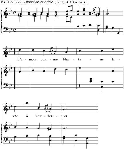 Bản nhạc từ Màn 3, Cảnh 8 trong vở opera “Hippolyte et Aricie” của nhà soạn nhạc Rameau. (Ảnh: Tư liệu công cộng)