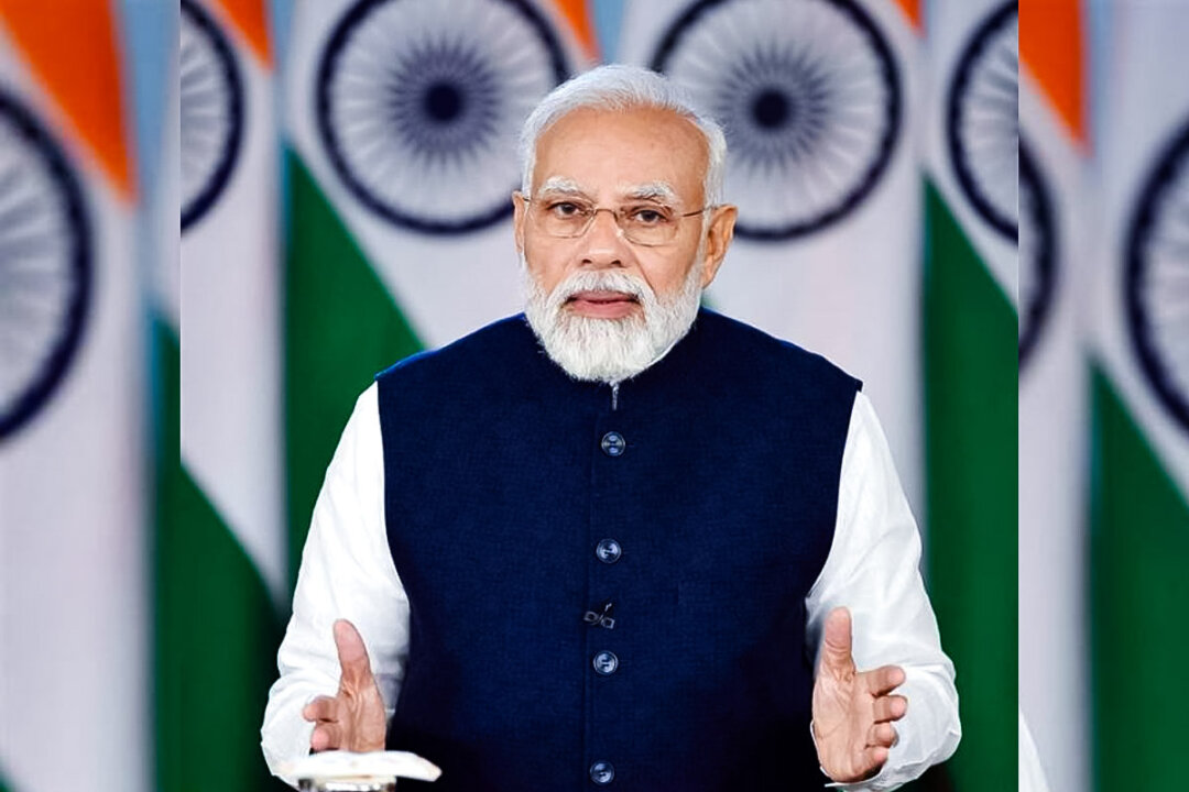 Thủ tướng Ấn Độ Narendra Modi tại hội nghị về vi mạch bán dẫn Semicon India 2022, ở Bengaluru, Ấn Độ, hôm 29/04/2022. (Ảnh: Cục Báo chí Ấn Độ)
