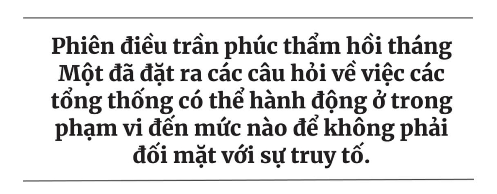 5 câu hỏi chính dành cho Tối cao Pháp viện trong kháng cáo về quyền miễn trừ của cựu TT Trump