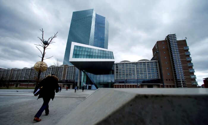 Tòa nhà trụ sở của Ngân hàng Trung ương  u Châu (ECB) ở Frankfurt, Đức, ngày 07/03/2018. (Ảnh: Ralph Orlowski/Reuters)