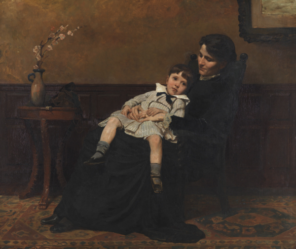 Tác phẩm “Les Derniers Jours D’enfance” (Những ngày cuối cùng của tuổi thơ), năm 1883-85, họa sỹ Cecilia Beaux. Sơn dầu trên vải canvas; 45 3/4 inch x 54 inch (~116,2cm x 140cm). Món quà của Cecilia Drinker Saltonstall; Học viện Mỹ thuật Pennsylvania, Philadelphia. (Ảnh: Học ​​viện Mỹ thuật Pennsylvania)