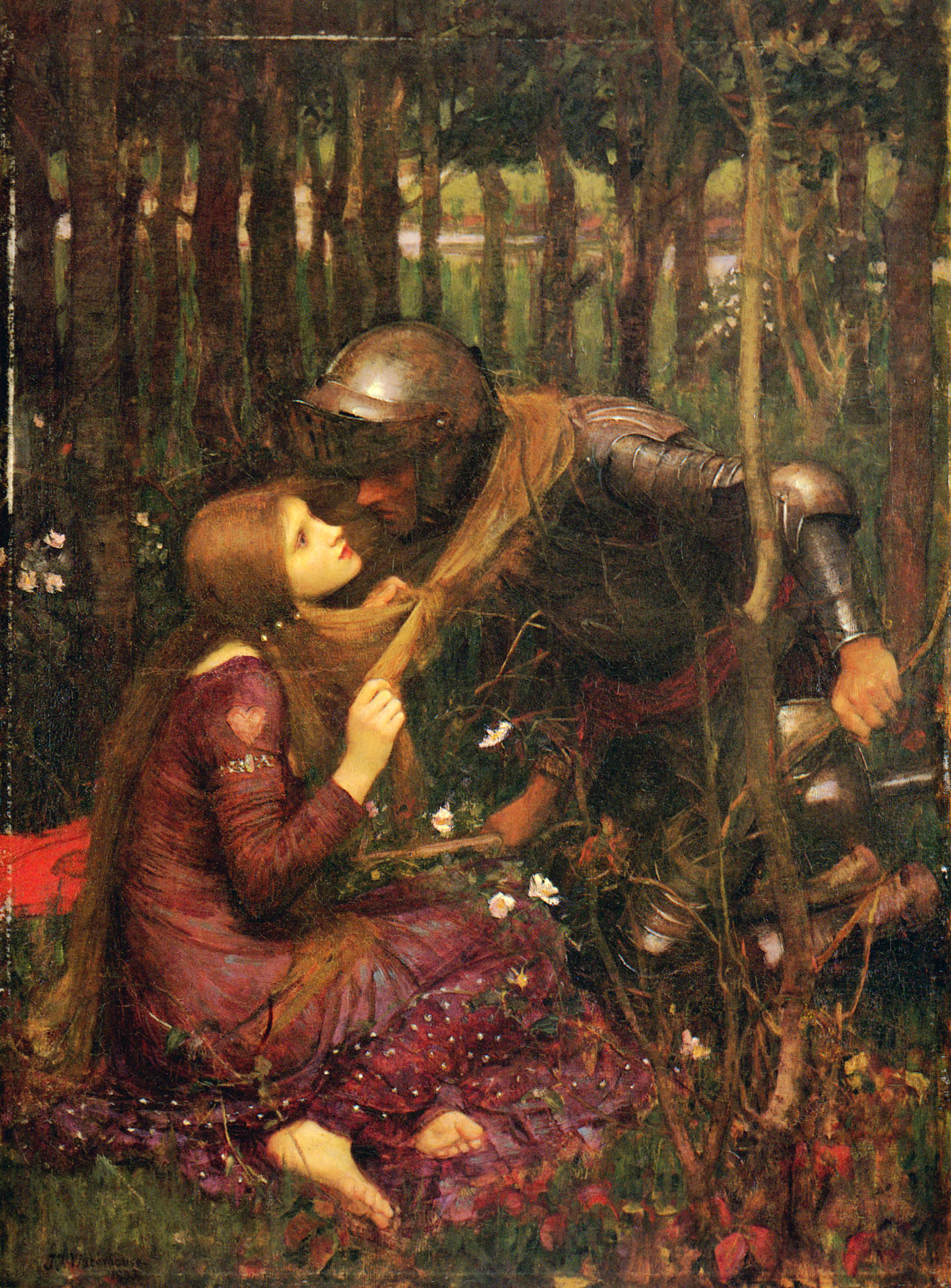 “La Belle Dame sans Merci” (“Quý bà xinh đẹp không có lòng thương xót”), 1893, tác giả John William Waterhouse. Sơn dầu trên vải canvas. Bảo tàng Hessian State Museum Darmstadt, Đức. (Ảnh: Tư liệu công cộng)