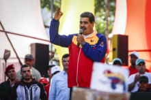 Tổng thống Venezuela Nicolás Maduro nói chuyện trong chiến dịch khép lại cuộc trưng cầu dân ý nhằm bảo vệ lãnh thổ Essequibo, ở Caracas, Venezuela, vào ngày 01/12/2023. (Ảnh: Pedro Rances Mattey/AFP qua Getty Images)