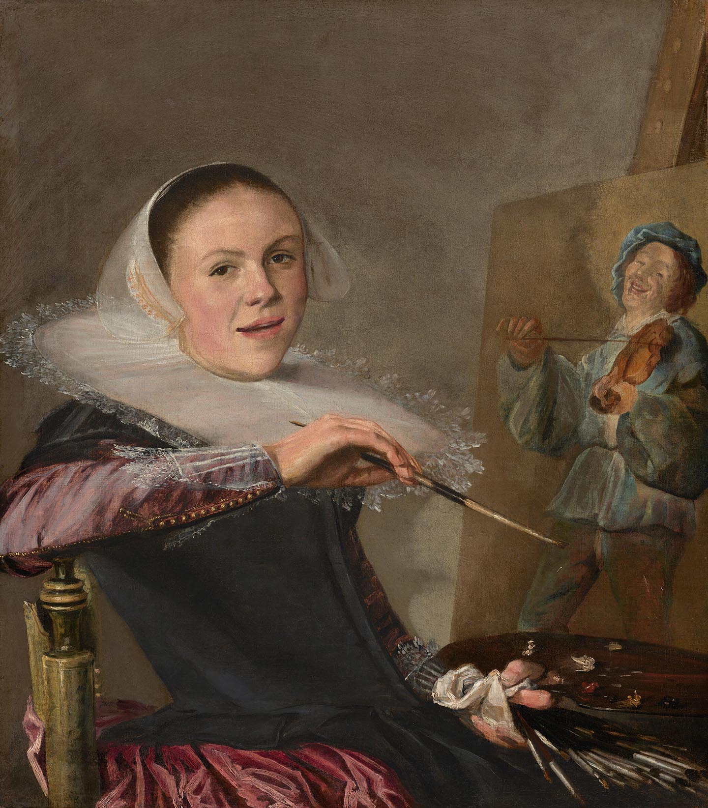 Chân dung tự họa, khoảng năm 1633, họa sỹ Judith Leyster. Sơn dầu trên vải canvas; 74.6 cm x 64.5 cm. Phòng trưng bày Nghệ thuật Quốc gia, Hoa Thịnh Đốn. (Ảnh: Đăng dưới sự cho phép của Bảo tàng Nghệ thuật Baltimore)