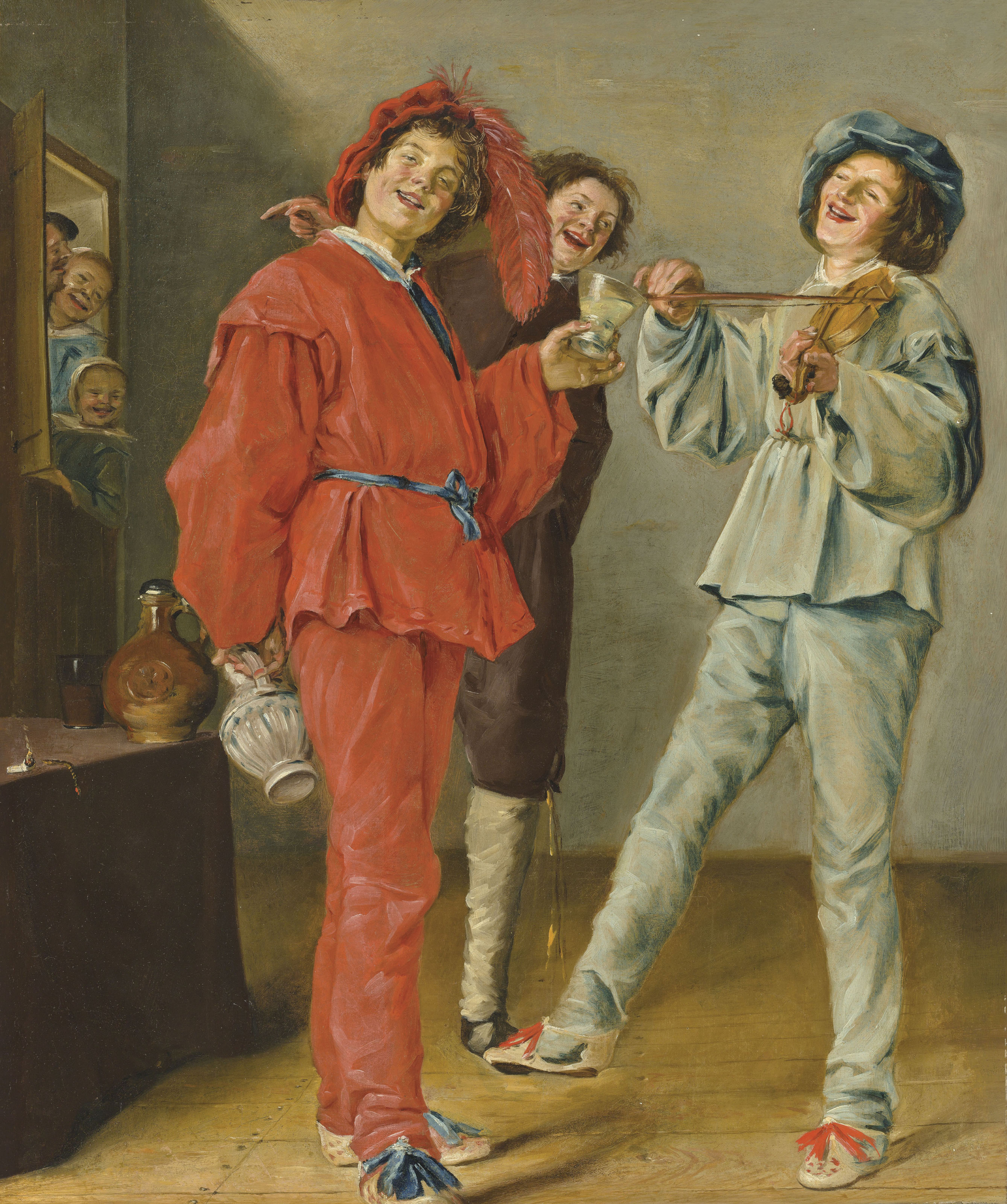Tác phẩm “Merry Company” (Bữa Tiệc Vui Vẻ) (còn gọi là “Merry Trio” (Bộ Ba Vui Vẻ)), giữa 1629–1631, họa sỹ Judith Leyster. Sơn dầu trên vải canvas; 72 cm x 59.4 cm. Bộ sưu tập cá nhân. (Ảnh: Tư liệu công cộng)