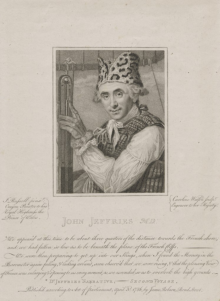 Bác sỹ John Jeffries là một bác sỹ người Mỹ theo tư tưởng trung thành với Đế quốc Anh (Loyalist), đã đi tiên phong trong khoa học khí tượng và bay bằng khinh khí cầu vào cuối thế kỷ 18. (Ảnh: Tư liệu công cộng)