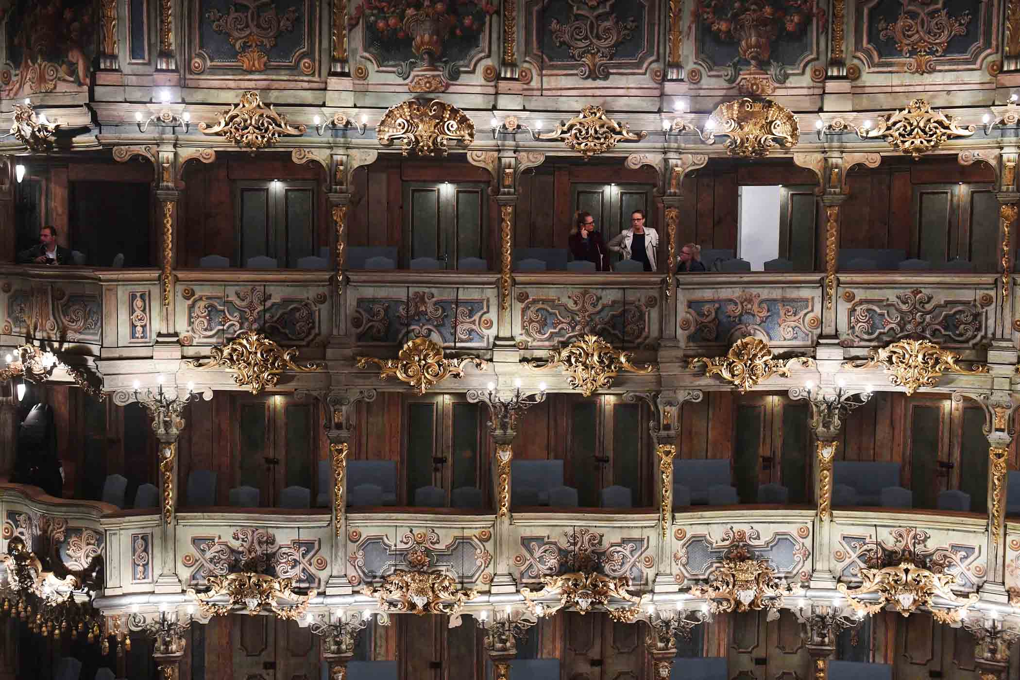 Hình ảnh các khán đài tại Nhà hát Opera Margrave ở Bayreuth. (Ảnh: Christof Stache/AFP qua Getty Images)