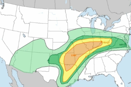 Cơ quan Liên bang: Hàng chục triệu người phải đối mặt với thời tiết rất xấu từ Texas đến Virginia