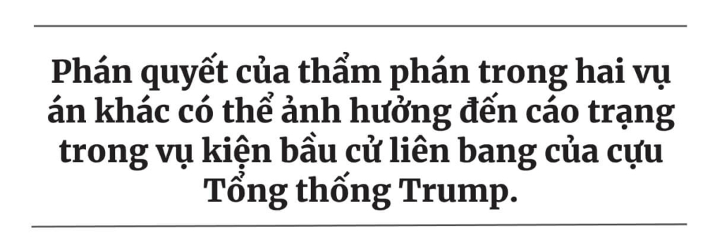 Tối cao Pháp viện đối mặt với các phán quyết ‘vô cùng rủi ro’ về các vụ án liên quan đến cựu TT Trump