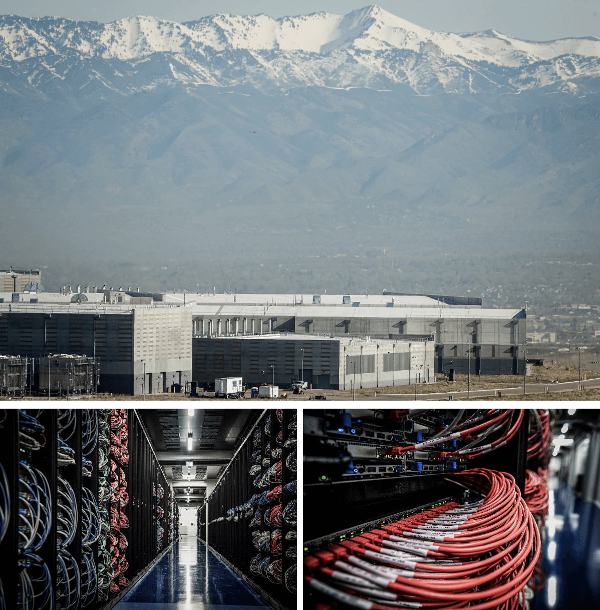 (Ảnh trên cùng) Trung tâm thu thập dữ liệu Utah của NSA, phía sau là thành phố Salt Lake, ở Bluffdale, Utah, vào ngày 17/03/2017. Cơ sở trị giá 1.5 tỷ USD này được cho là trung tâm dữ liệu lớn nhất thế giới.