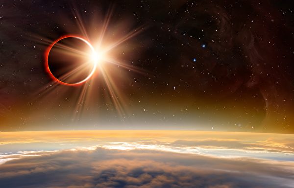 Hiệu ứng nhẫn kim cương nhật thực toàn phần. Ảnh chụp: NASA. (Ảnh: Shutterstock)