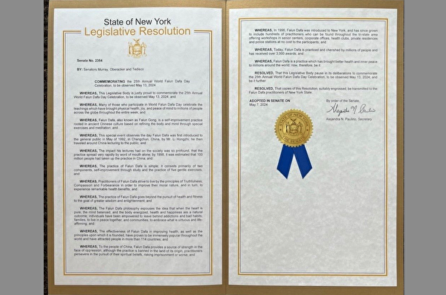 Thượng viện tiểu bang New York thông qua nghị quyết tôn vinh Ngày Pháp Luân Đại Pháp Thế Giới