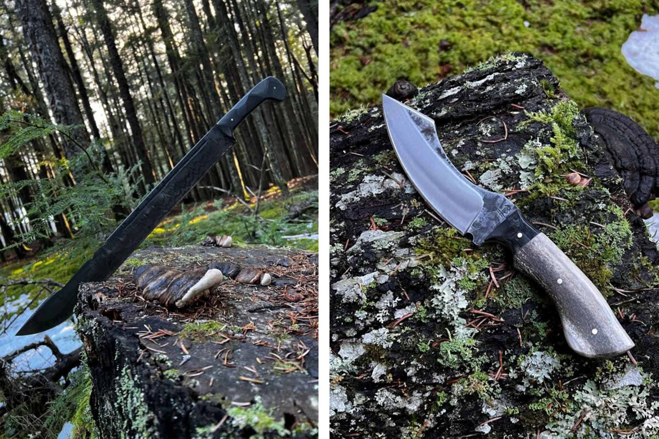 Trái) Dao “Champion Machete”; (Phải) Dao “Denali” (Ảnh: Đăng dưới sự cho phép của anh Trevor Barrett)