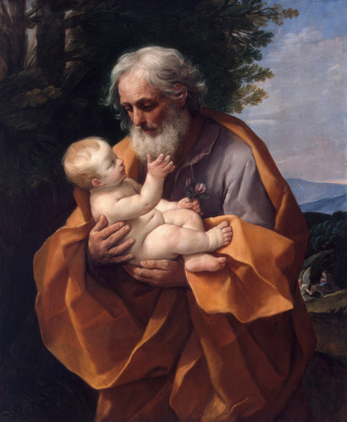Bức tranh “Saint Joseph With the Infant Jesus” (Thánh Joseph và Chúa Hài Đồng), khoảng năm 1635, của họa sỹ Guido Reni. (Ảnh: Tư liệu công cộng)