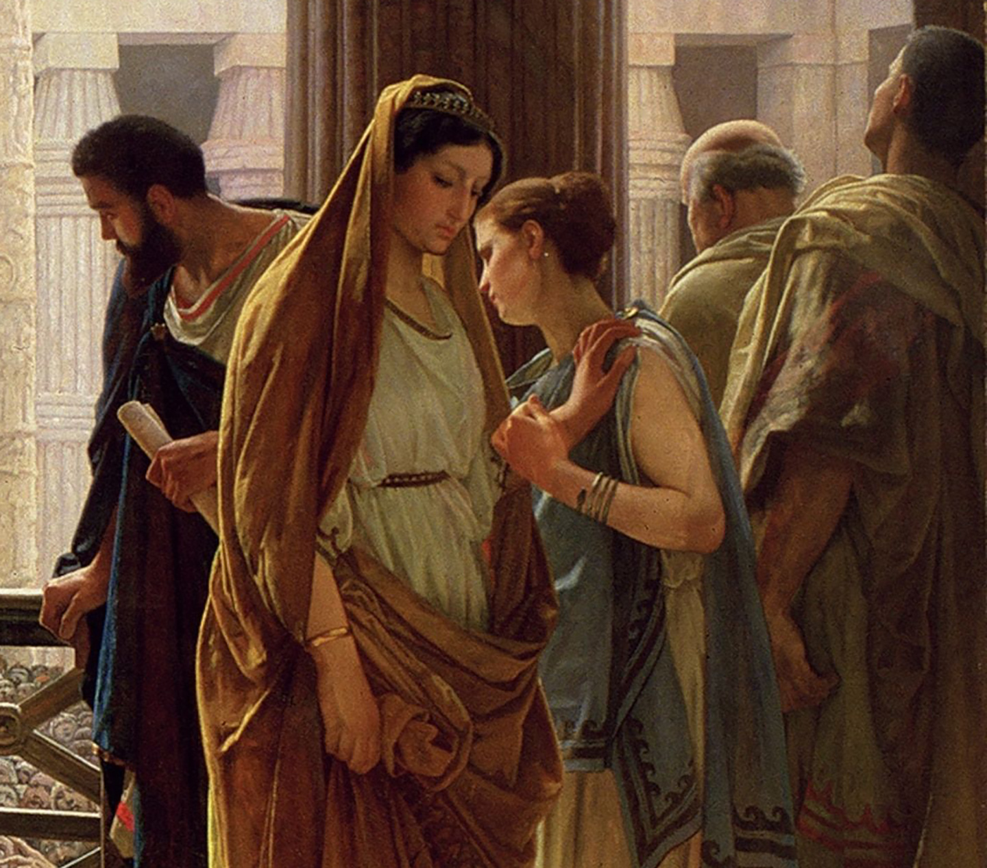 Chi tiết phu nhân của tổng trấn Pilate trong bức “Ecce Homo” (Hãy nhìn Ngài!), họa sỹ Atonio Ciseri, từ năm 1871 đến năm 1891. (Ảnh: Tư liệu công cộng)