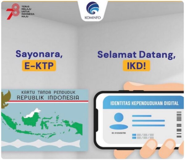 Một quảng cáo trên Instagram khuyến khích người Indonesia sử dụng thẻ căn cước kỹ thuật số mới. (Nguồn: Instagram chính thức của Bộ Truyền thông và Thông tin)