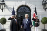Tổng thống Joe Biden chào đón Tổng thống Kenya William Ruto tới Tòa Bạch Ốc, hôm 22/05/2024. (Ảnh: Anna Moneymaker/Getty Images)