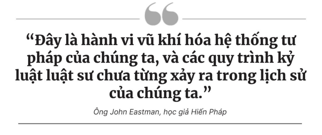 Bị cấm hành nghề, đóng tài khoản ngân hàng, nhưng không hối tiếc: Luật sư John Eastman tin chắc ‘gấp chục lần’ rằng có các hành vi bất hợp pháp hồi năm 2020