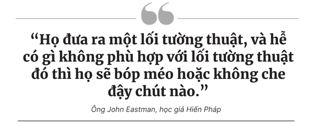 Bị cấm hành nghề, đóng tài khoản ngân hàng, nhưng không hối tiếc: Luật sư John Eastman tin chắc ‘gấp chục lần’ rằng có các hành vi bất hợp pháp hồi năm 2020