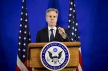 Ngoại trưởng Antony Blinken trình bày trong cuộc họp báo ở Rio de Janeiro, hôm 22/02/2024. (Ảnh: Pablo Porciuncula/AFP qua Getty Images)