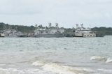 Tàu hải quân Cambodia neo đậu tại bến cảng căn cứ hải quân Ream vào ngày 26/07/2019. (Ảnh: Tang Chhin Sothy/AFP qua Getty Images)